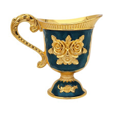 Royal Look Engraved Alloy Beverage Cup With Nonslip Grip-Blue 1