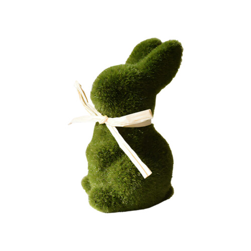 Statue de lapin recouverte de mousse réaliste, décoration-Vert