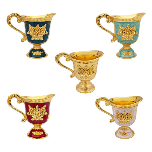 Artistic Retro Themed Drinking Cup Durable Alloy-blue 2 1