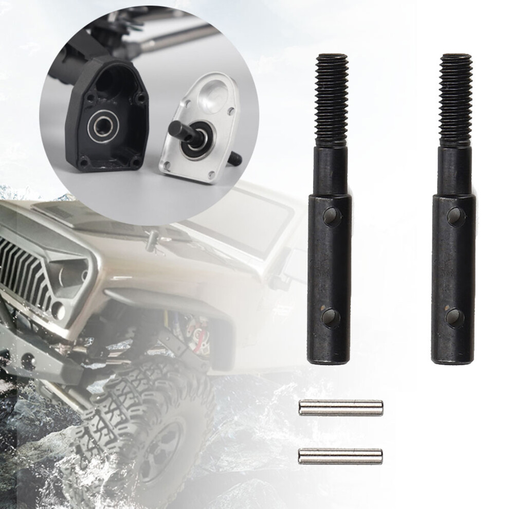 2Pcs Front/Rear Portal Stub Axle Shaft For 1/10 Rc Crawler, Black 9321392061129