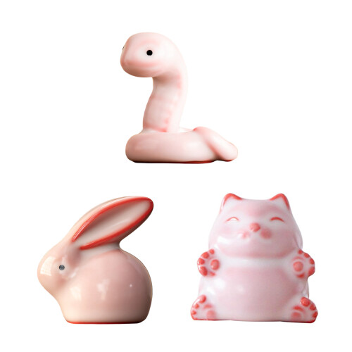 Pig Figurine Ceramics Teacup Spit Bubble Under Bottom-snake 1