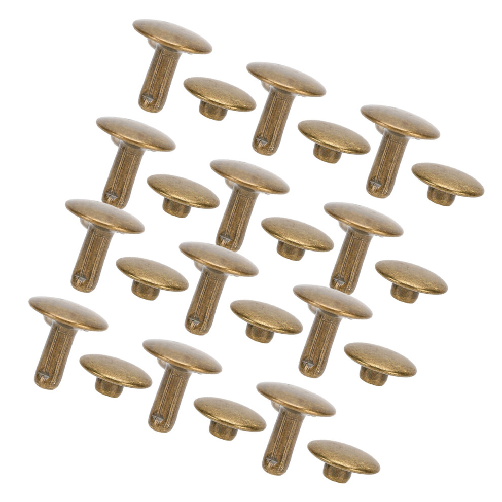 Double Cap Rivet Set 200X Bronze 10X10mm Round Stud Nails For Leather & Denim 9481392061335