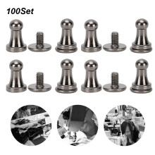 Gun-Black Brass Round Head Rivet Buttons 6mm for Leather Craft DIY