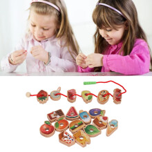 Wooden Threading Toy with Fruit Blocks