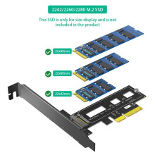 M.2 NGFF PCIe SSD to PCI Express 3.0 X4 Host Adapter Card Support M.2 PCIe (NVMe or AHCI) Type 2242 2260 280 Black
