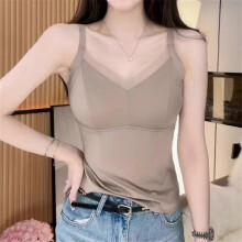 (L,Coffee)Underwear Suspenders Vest Inner Chest Pad Anti-Exposure Integrated All-Matching Breathable