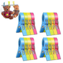 16pcs Beach Towel Clips Clothes Pegs Plastic Towel Clips Bathroom Large Towel Pegs Bright Color Quilt Clips - RiRi