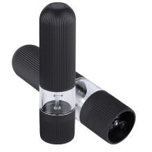 2Pcs Black Pepper & Coffee Grinder Set, 6 AAA Battery Operated, 5x20.5cm