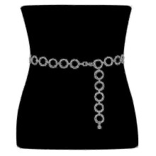 (80cm(31Inch), silver) Chain Belts For Women Es Layer Metal Waist