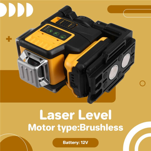 12V Laser Level 12- Laser Level High Precision Strong Light Fine  3D Green Level Can  Diagonal  EU Plug 1