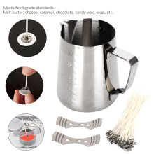 Candle Supplies Kit with White Dot Stickers, Stainless Steel Melting Cup