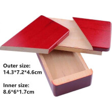 Wooden Puzzle Box Brain Teaser Secret Jewellery Gift Box for Christmas Surprise, 1 - DD01