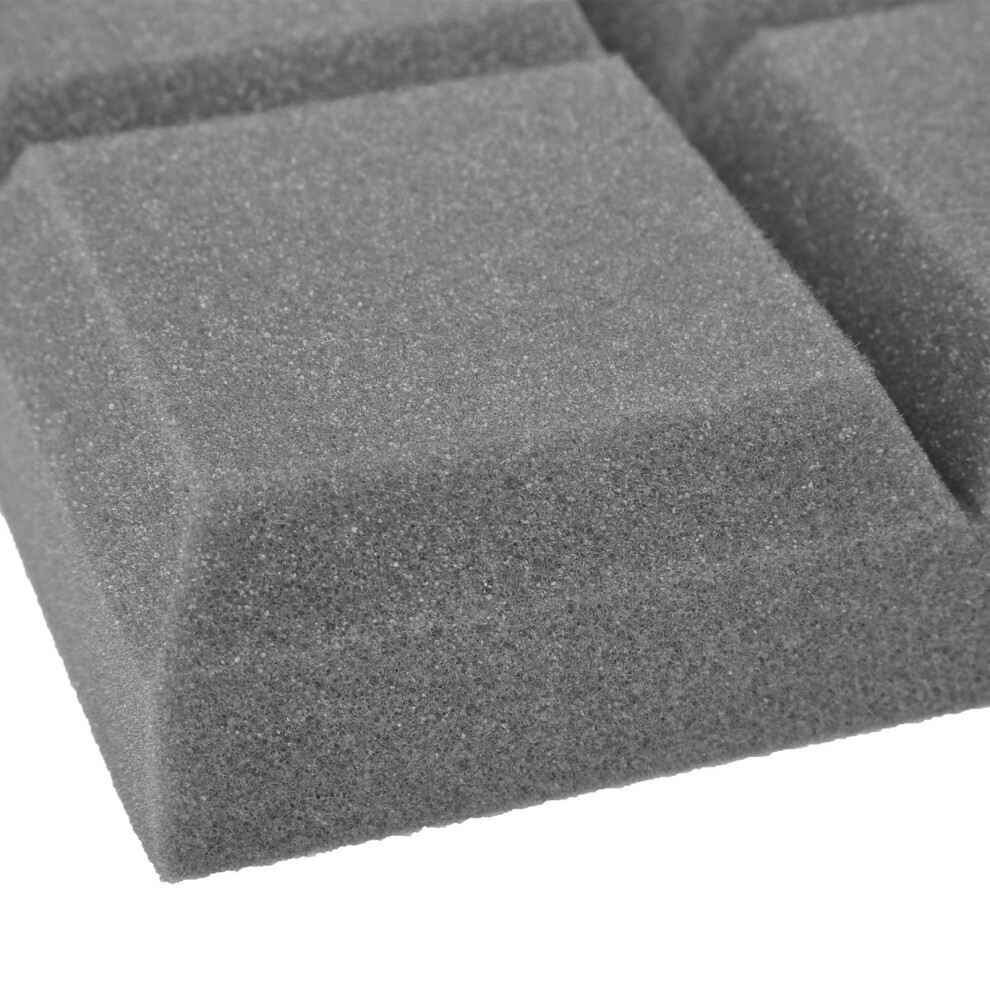 6Pcs Gray Sound Absorption Panels, 30X30x5cm, Flame Retardant 3621392252739
