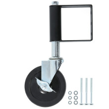 Gate Height Adjustment Caster With Spring Loaded Mechanism, Heavy Duty Rubber Wheel For Wooden Fences, 360Rotate Universal Mount With Easy Install