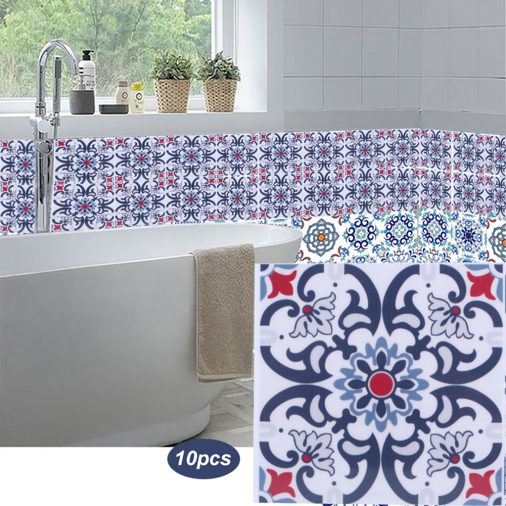 10 Pcs Waterproof Ceramic Tile Stickers 10X10cm For Kitchen Bathroom 4631392065979