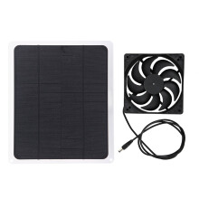 Solar Panel 10W 12V with Battery Charger & USB Port Pet Exhaust Fan Set