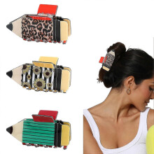 (Style3) 3pcs Pencil Hair Claw Clips Funny Teacher Hair Clips Cute Hair Jaw Barrettes Back To School Hair Accessories for Teachers Appreaction Dift