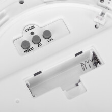 Waterproof Digital Shower Wall Clock with Temp & Calendar, Silver, 173x173mm
