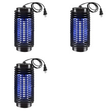 3X Elektrisk Bug Zapper, Bug Zapper Inomhus och Utomhus, Flugzapper med Blått Ljus Mygglampa för Trädgård, Uteplats, US-Kontakt