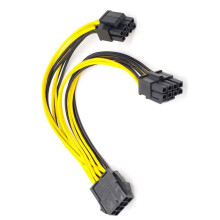 2X CPU 8-Pin-Buchse auf Dual PCIe 2X 8-Pin (4&4) Stecker, Stromadapter-Splitterkabel für Motherboard-Stromadapter