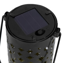 Rustic Iron Hollow Solar Lantern