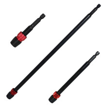 3 Stuks Schroevendraaierbithouders van 75/150/300 mm met Magnetische, Zelfvergrendelende Verlengstang en Snelsluiting, 1/4 Inch Zeskant