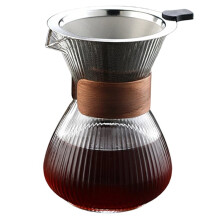 Caraffa In Vetro A Righe da 400 Ml, Caffettiera da Condividere, Semplice Caffettiera per Bevande Fredde, Utensili per il Caffè, Set da Tè, Accessori