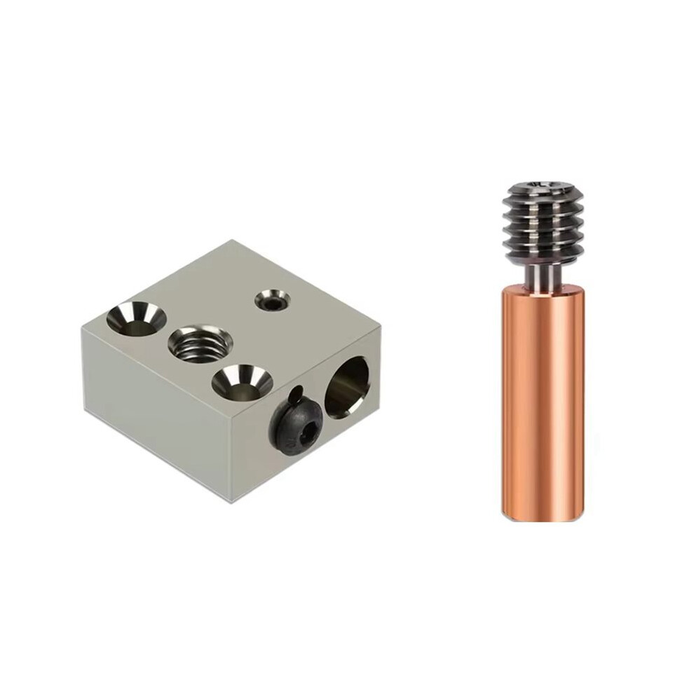Brecantia 3D Printer Parts Cr10 Heated Block Bi-Metal Throat Kit For 3Cr10 Extruder Hotend Upgrade Extruder Hotend Kit Parts