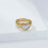 Stainless Steel Heart Shell Ring Gold Size 8 3