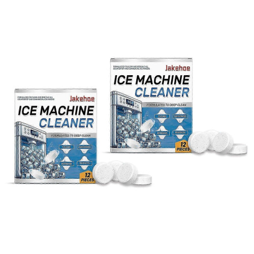 (2pcs) Ice Maker Descaler Refrigerators Freezer Ice-Cube Makers Cleaner Powerful Odor/Scale Remover for Nugget Ice Makers