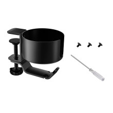 Aluminum Alloy Earphone Display Stand With Cup Holder For-Black