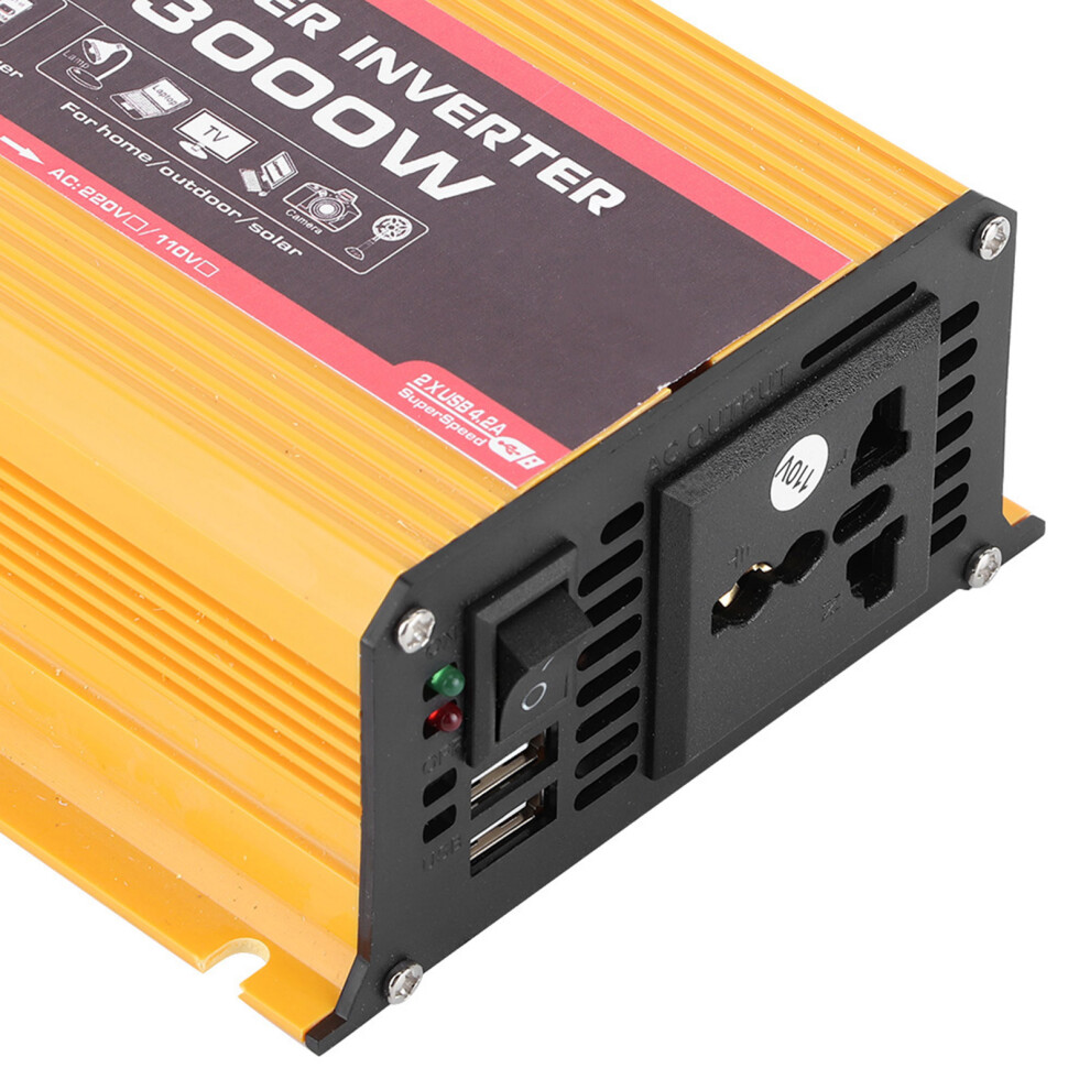 3000W Car Inverter Dual Usb Modified Sine Wave Dc12v To Ac110v/220V 4291392263685