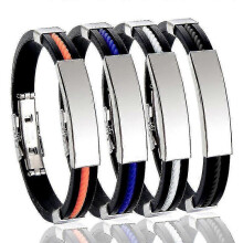 (Blue1PC) 1pc Titanium Detox Lymphunclog Wristband Men Magnetic Bracelets