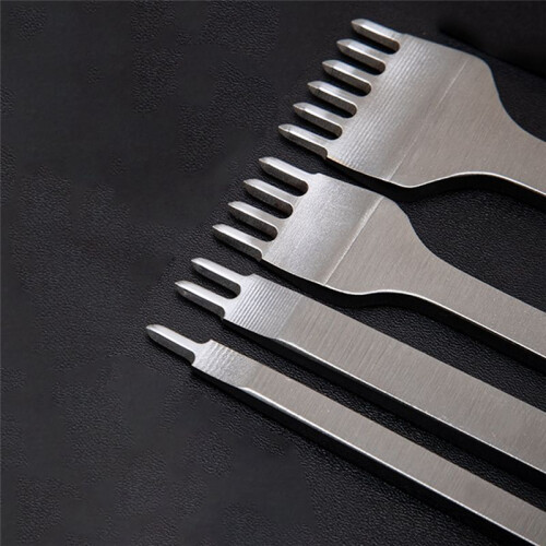 1 Set Basic Leather Diamond Chisel Punch Iron Punch Tool Sewing DIY Leather  Tools 4mm/ 1-2-4-6 Teeth 1