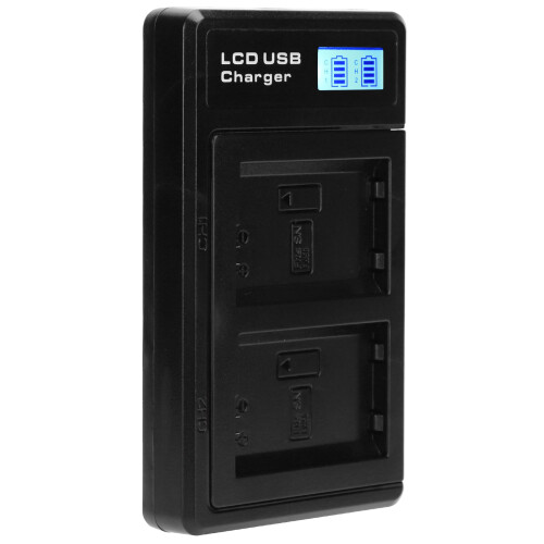 USB Double Charger for NPFW50 Lithium Battery with LCD Display Screen 2