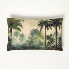 (Green) Palm Sepia Cushion, 30 x 50cm