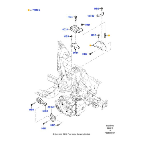 FB5Z-6068B Car Engine Mount Transmission Support Bracket for  Explorer 2. 2016-2019 FB5Z6068B 1