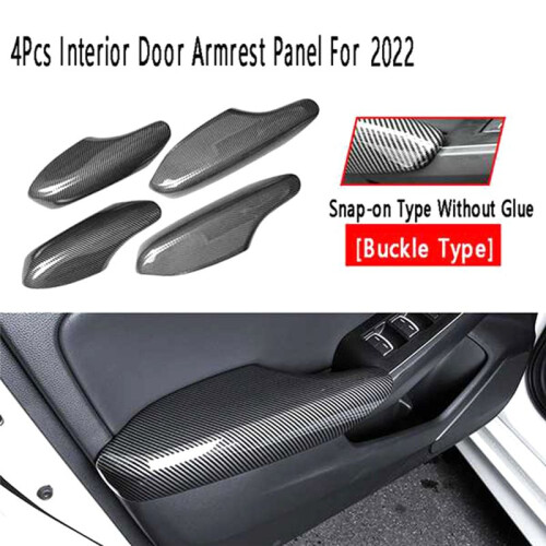 Carbon Fiber Pattern Interior Door Armrest Panel Cover Side Handle Armrest Panel Trim for   11th 2021-2023 2
