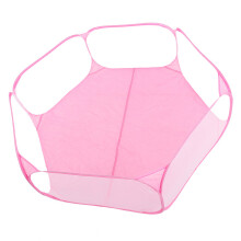Pink Portable Pet Playpen for Puppies Kittens - Transparent Outdoor Cage Tent