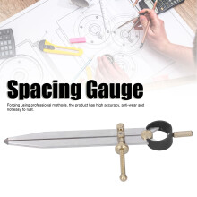Adjustable Leather Craft Spacing Gauge, 6in Carbon Steel & Brass