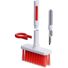 5 -in -1 multi -function keyboard Bluetooth headset dust cleaning brushwhite red) - DD01