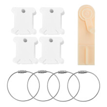 White Plastic Floss Bobbin Set — Embroidery Thread Organizer Manual Winding