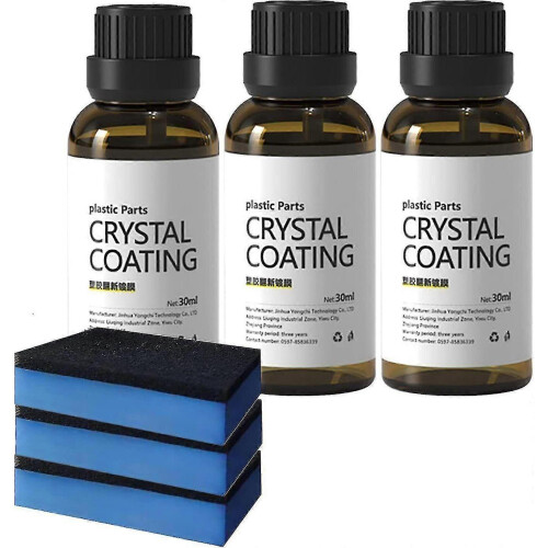 (3pcs)Plastic Parts Crystal Coating, Easy To Use Car Refresher, Great Gloss Protection