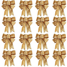 40PCS Decoración del Árbol de Navidad Lazos Lazo Dorado 25 X 21Cm Adornos Navideños