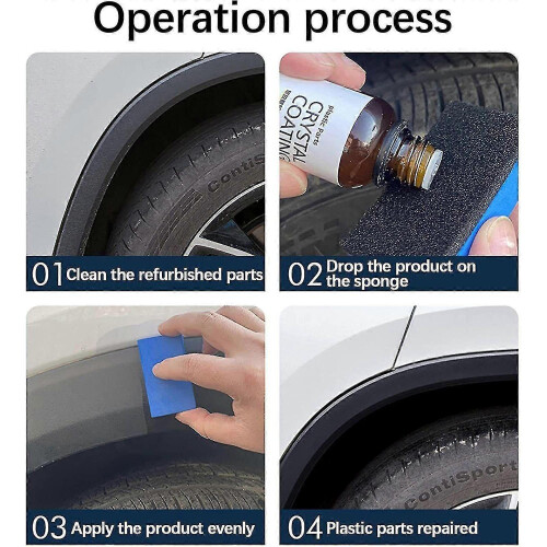 (3pcs)Plastic Parts Crystal Coating, Easy To Use Car Refresher, Great Gloss Protection 1