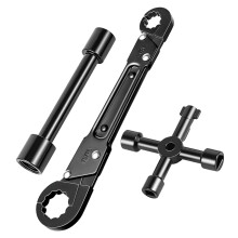 Ni Plated Steel Angle Stop Wrench Set for 3/8" & 1/2" MPT Outlets