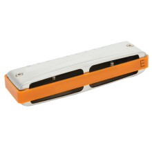 10-Hole Waterproof Blues Harmonica, Orange, 4.1 x 1.2 in