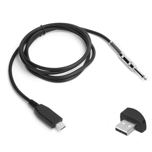 USB Guitar Cable 3M Mono Jack to USB 2.0 for PC Recording 1