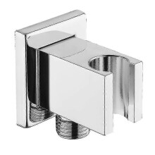Chrome Hose Connector with Brass Keymark Hand Shower Holder, Shower Elbow with Holder, Hand Shower Sand Connector - RIpj