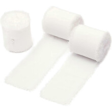 (4cmx5m, white) 9 Rolls 4cmx5m Fringe Chiffon Ribbon for Flower Bouquet, Handmade Ribbon for Gift Wrapping, Frayed Edge Ribbon for Decorating-Good